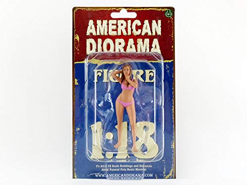 American Diorama March Bikini Calendar Girl Figure for 1/18 Scale Models