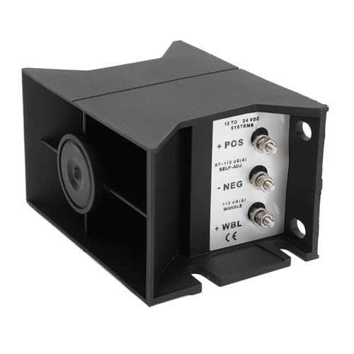 Akozon Car Reverse Horn 112dB Water Three Adjustable Sound Buzzer Alarm Vehicle Safety Warning Backup for Truck Excavator DC12V to 48V (YC-315A)