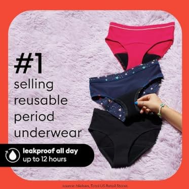 Thinx Teens Period Underwear, Brief-Style Period Panties for Teens, Holds Up to Regular 12 Tampons, Period Panties, Reusable - Image 5