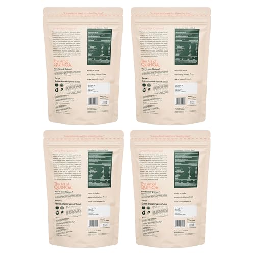 Image of Nourish You Premium Red Quinoa | High Protein Supergrain for Salads, Khichdi, Pulao & Healthy Meals | Gluten Free, Rich in Fiber & Antioxidants | 500g x Pack of 4