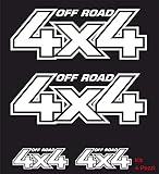 Cantidad: kit de 4 (2+2) Kit de 4 adhesivos 4 x 4 para coche – 4 unidades de Stickers Offroad, todoterreno, caravana, pickup (blanco)
