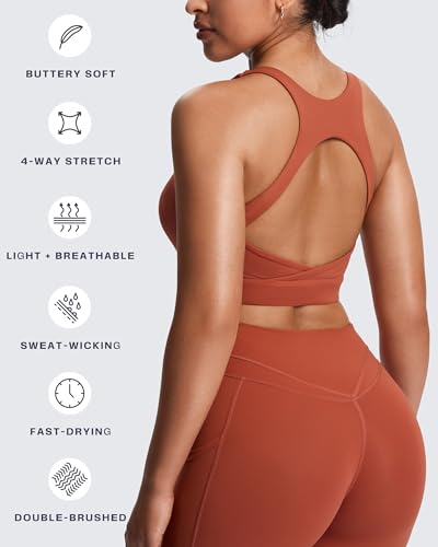 Image of Aoxjox Women's Workout Sports Bras High Impact Fitness Training Gym Khloe Bra Yoga Crop Tank