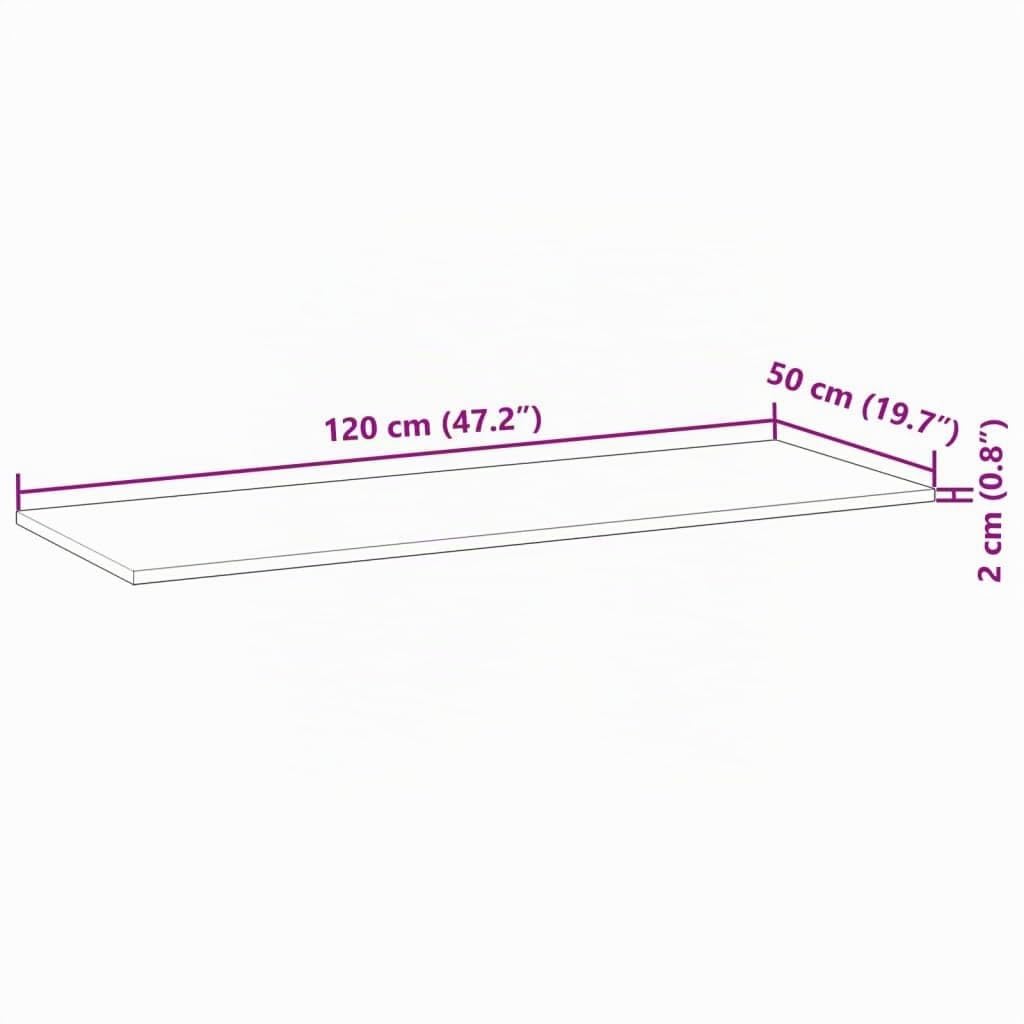 vidaXL Encimera tocador baño Madera Acacia Acabado Aceite 120x50x2 cm, Estante de baño, estantería de baño, Tablero de tocador de baño