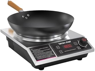 leconchef Induction Cooker with Wok 1800W Professional Electric Induction Burner with 11-Level Setting for Cooking,24-hour Timer and Preset,Keep warm,14" Carbon Steel Wok Included