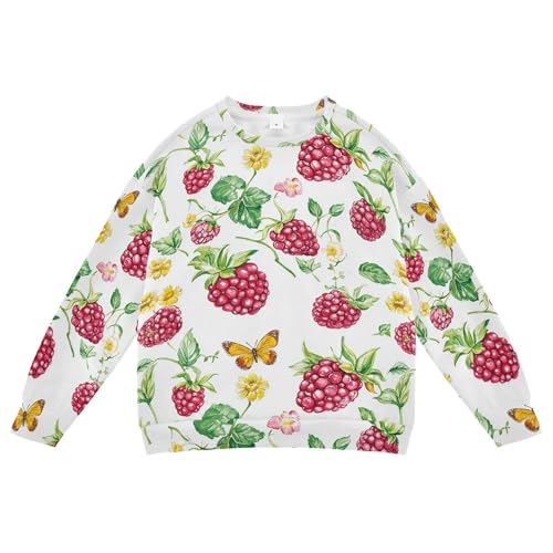 JUNZAN Funny Loganberry Fruit White Little Boys Hooded Sweatshirt Crewneck Outerwear for Kids Sports 4T