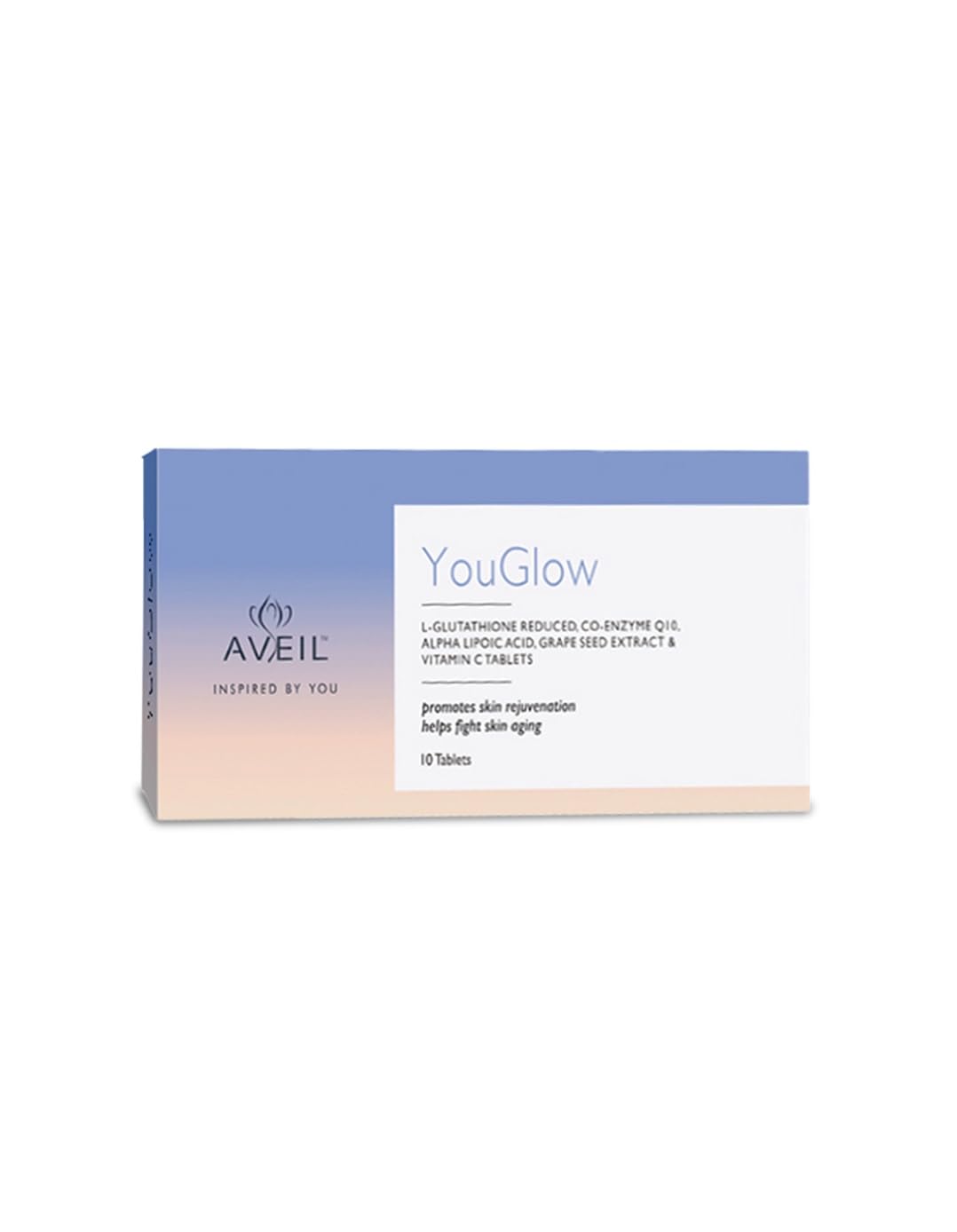 AVEIL YouGlow Glutathione and Vitamin C Skin Rejuvenating Tablets | L-Glutathione 500mg - 10 Tablets with CoQ10, Alpha Lipoic Acid, and Grape Seed Extract for Healthy & Radiant Skin | Sugar Free (B0CYCNF38G) Amazon Price History, Amazon Price Tracker