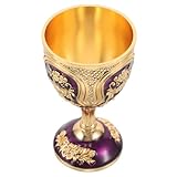 Accent décoratif polyvalent : son charme vintage en fait une pièce décorative parfaite, ajoutant sophistication et à votre espace de vie, verre à liqueur en métal, gobelet décoratif brillant
