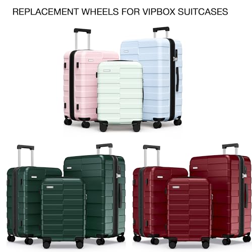 1 Pair Luggage Suitcase Wheels, Mute Double Row Wheels for Replacement Luggage Suitcase Trolley, Black2