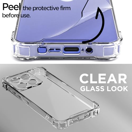 Image of Amazon Basics Back Cover for Moto Edge 60 Stylus 5G PC + TPU Clear Transparent Raised Edges Shockproof Protective Phone Bumper Case(Transparent)