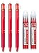 Pilot FriXion Ball Knock Retractable Erasable Gel Ink Pens, Extra Fine Point 0.5mm, Red Ink, 3 Pens & 6 Refills Value Set