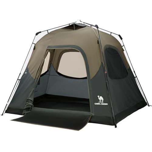 CAMEL CROWN Instant Tents for Camping 4-6 Person Tent Waterproof Easy Setup Sets Up in 60 Seconds...