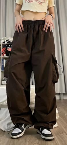 Women's Retro Baggy Cargo Pants Casual Trousers Wide Leg Pants with Pockets Gothic Street Slacks2