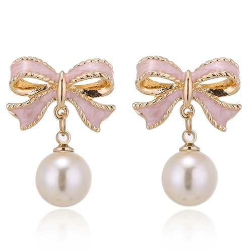 Boucles d'oreilles pendantes nœud en perles pour un mariage élégant