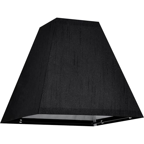 2 Pack Spider Small Square Lampshades,4\"×9\" × 8.3”inches Black Lampshades for Wall Lamps Table Lamps Floor Lamps-Wall Mount Natural Faux Silk Black Lamp Shade Replacement for Bedroom By GO&SO