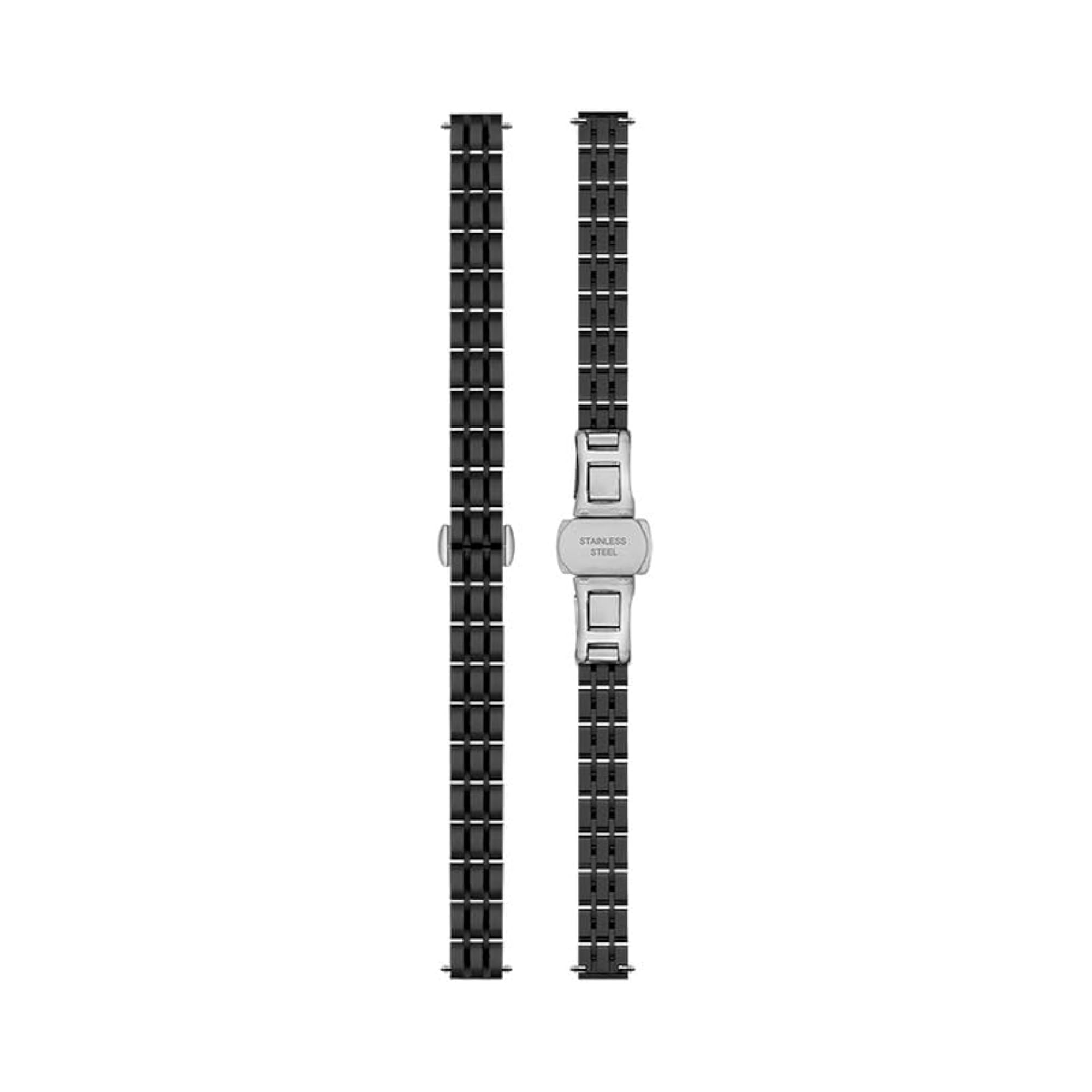 Women's 10mm Black Stainless Steel Watch Strap