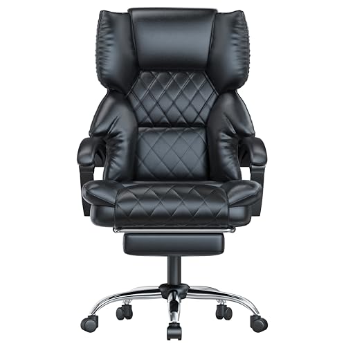 naspaluro Executive Ergonomic Office Chair with Footrest，Desk Office Chairs for Home, PU Leather Adjustable Big High Back Computer Chair,Desk Chairs with Lumbar Support