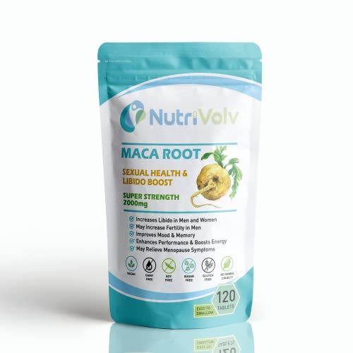 Nutrivolv Maca Root Supplement 2000mg, 120 Tablets
