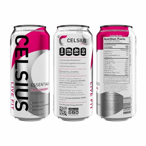 Gee Gadgets CELSIUS ESSENTIALS, Sparkling Performance Energy Drink Variety of Flavor 16 Fl Oz (Fruit Burst, Cherry Limeade, DragonBerry, Blue Crush, Mango Tango, Orangesicle) Pack of 6