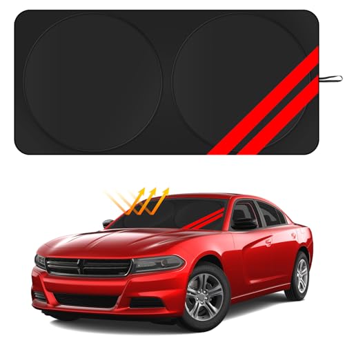 REMOCH Windshield Sun Shade for Dodge Charger Challenger Durango Ram Accessories Universal Fit to...