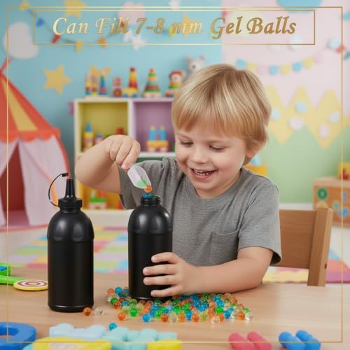 Image of 2pcs Bullets Beads Bottle:800ml Plastic Holder Black Refill Container Liquid Toy Bead Holder Outdoor Game Accessories