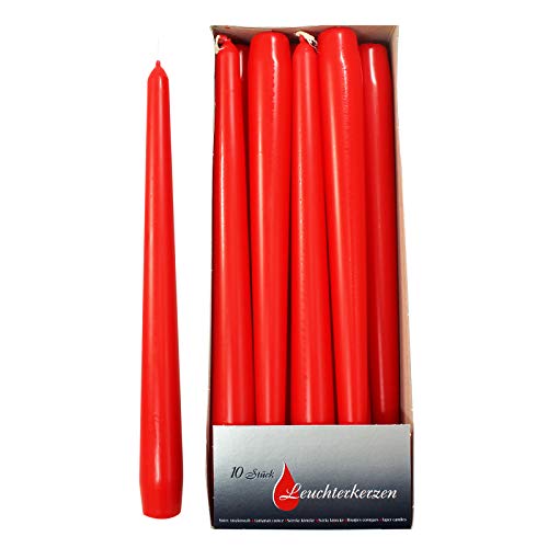 Ebersbacher Kerzen Spitzkerzen rot, ca. 22 x 240 mm, 10 Stück/Pack