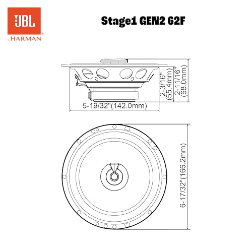 Image of JBL Stage1 GEN2 62F Coaxial Speaker Car 165 mm (6.5 Inches): Harman Kardon Car HiFi with 50 W RMS and 400 W Max Built-in Speaker Car Boxes - Pair