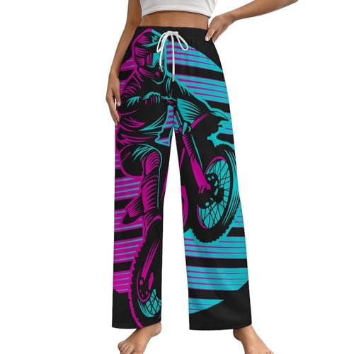 Bas de pyjama femme moto colorée idéal pour vos soirées cocooning à la maison