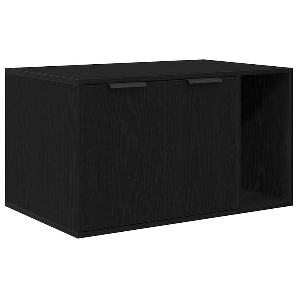 Meuble de litière pour chat noir en bois d'ingénierie 80 cm table basse animaux