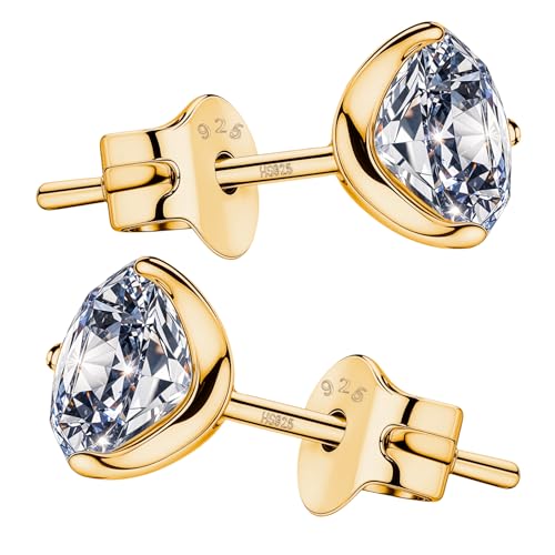 Image of HIGHSPARK 925 Silver inchSparkling Martini inch Solitaire Earrings | 92.5 Sterling Silver and Diamond like Brilliance Sparkling Zirconia | Lovely Gift