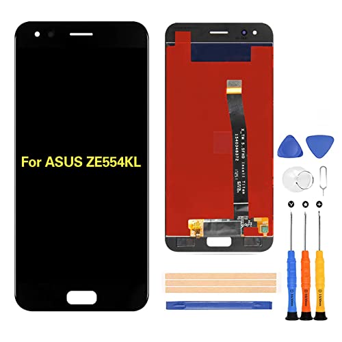 A-MIND For Asus ZenFone 4 ZE554KL �����C���p �t���p�l���Z�b�g 5.5"�C���` Z01KDA Z01KD ���f���ɑΉ� �t�����g�p�l�� �^�b�`�p�l���f�W�^�C�U�[ LCD�X�N���[�� (�u���b�N)