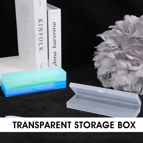 Image of Dimeho 7 Inch Plastic Storage Boxes, 3 Pcs Rectangular Small Storage Containers with Hinged Lids Storage-Organizer Box for Small Items Art Craft Jewelry Accessories, 7.16 x 2.44 x 1 inches