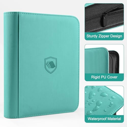 Image of Top Loader Binder 4 Pocket, Holds 160 Toploaders, 100 Toploaders INCLUDED | Toploader Binder for 3 inch x 4 inch Rigid Toploaders, Trading Card Binder for TCG, MTG, Sport Cards, PU Leather Cover, Side Loading