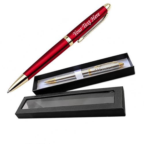 Velmonto Personalised Stainless Steel Ballpoint Pen with Name Engraving – Gift Box Included – Custom Pen Gift for Men Women Teacher – Birthday Thank You Graduation Fathers Day Christmas Gift UK