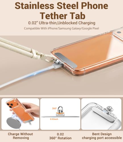 Image of 2 Pack Phone Lanyards with Metal Connector & 0.02 inch Tether Tab