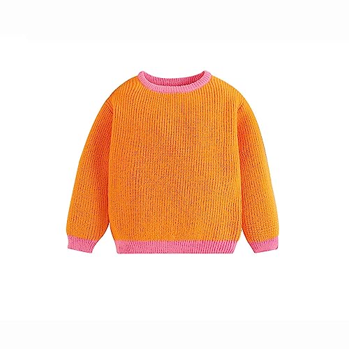 Toddler Knit Sweater Long Sleeve Fall Crew Neck Pullover Sweater Warm Thick Baby Boys Crochet Breathable Lightweight