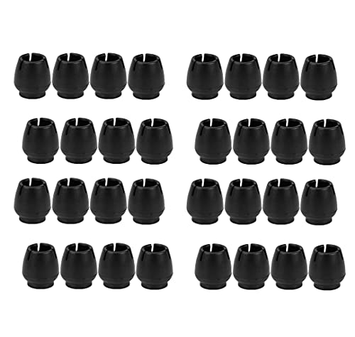Coussin en Silicone 32 pièces pour Chaises de Meubles Housses pour Pieds de Chaise Protecteur de Pieds de Chaise Housses en Caoutchouc pour Pieds de Chaise Couvre Jambes Ronds,12-17MM(Noir)