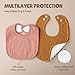 POIKSHARK 6-Pack Muslin Baby Bibs for Unisex Boys Girls, Solid Colors, Soft Cotton Baby Drool Bibs, Drooling and Teething Bibs for Infant, Newborn - Neutral