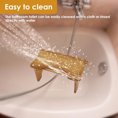 Taburete de madera antideslizante y resistente para elevar los pies en el baño 7