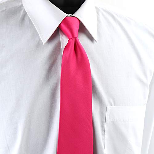 Image of boxed-gifts Umo Lorenzo Mens Zipper Ties Solid Color Pre Tied Polyester Neckties for Men and Women