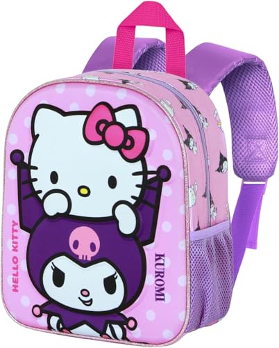 Sac à Dos 3D pour Maternelle – Cartable pour Hello Kitty et Kuromi Fan, 31x26x11 cm, Polyester, Idéal pour les Loisirs et les Effets Personnels des...