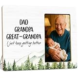 LUERHUI Great Grandpa Baby Announcement Gifts Picture Frame for Grandfather, Mom Grandpa Great-Grandpa Wooden Picture Frames