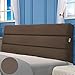Cabecero Tapizado Cabecera Cama，Cabezal Cubrecamas Estuche Blando Almohada Espalda Grande Lavable Arpillera (Color : Brown, Size : 150CM)