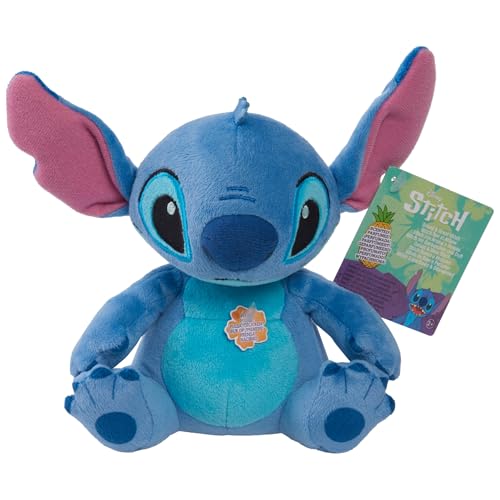 Stitch Peluche com som e aroma Disney, de 15 cm, cor azul, extraterrestre, brinquedos para crianças a partir de 2 anos de Just Play