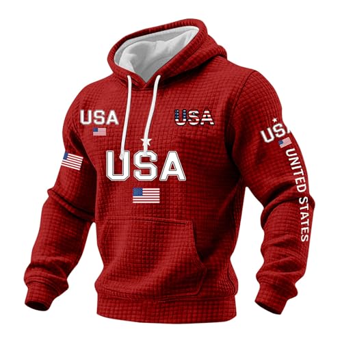 Sudadera con capucha hombre ajuste relajado y diseño patriótico 1