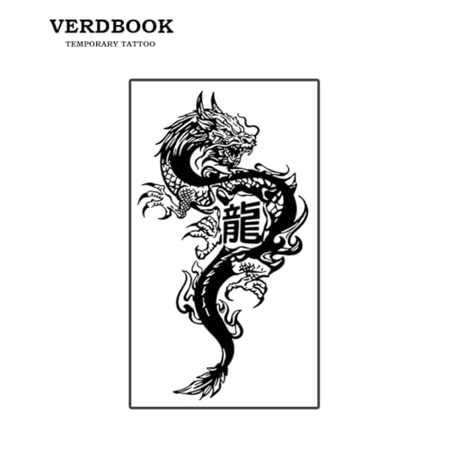2 Sheets Waterproof Temporary Tattoo Last 7-15 Days, Calligraphy Beast — view 2