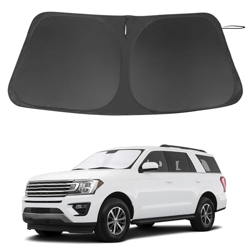 Image of Windshield Sun Shade Custom Fit for 2018-2024 2025 Ford Expedition SUV Accessories Foldable Sunshade Sun Blocker Protect Car from Sun Rays & Heat Damage Keep Car Cooler