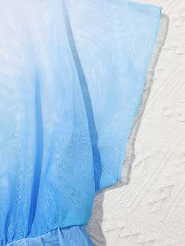 Milumia Girl's Swimsuit Coverup Tie Dye Short Sleeve Sheer Cover Ups For Swimwear Multicolor 10 Years #TOP2