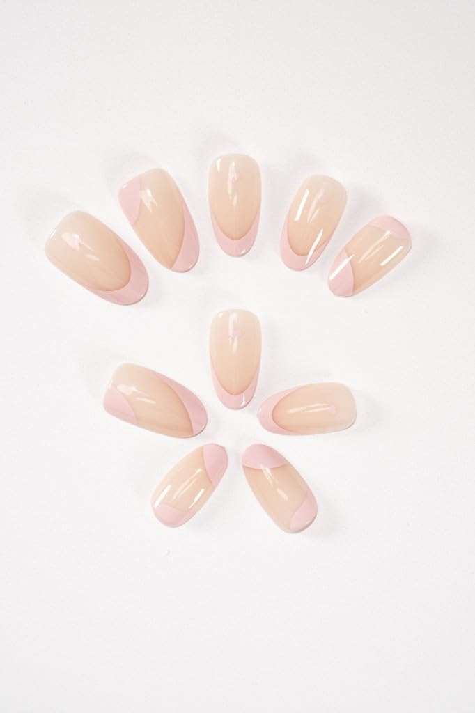 Pop Beauty Takma Tırnak Seti & Zararsız Yapıştırıcı Pembe Kalpli