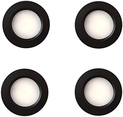 MARVIX Black LED Spot Lights 12V 24V Dimmable Recessed Downlights For Motorhome, Caravan, Campervan and Boat Lighting (Warm White (3000k), 4 Pack)
