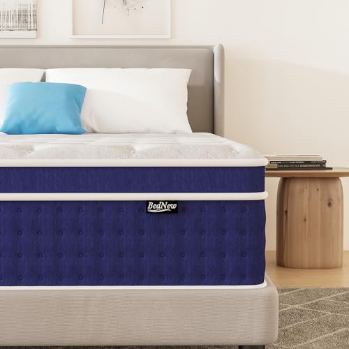 Bednew Matratze 200 x 200cm, 30cm Federkernmatratze H3 Höhe 7-Zonen Orthopädische Taschenfederkernmatratze mit Comfort Memory-Schaum...